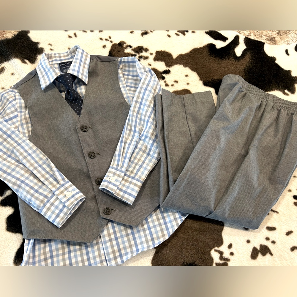 Boys Dress Shirt, Vest, Pant & Tie